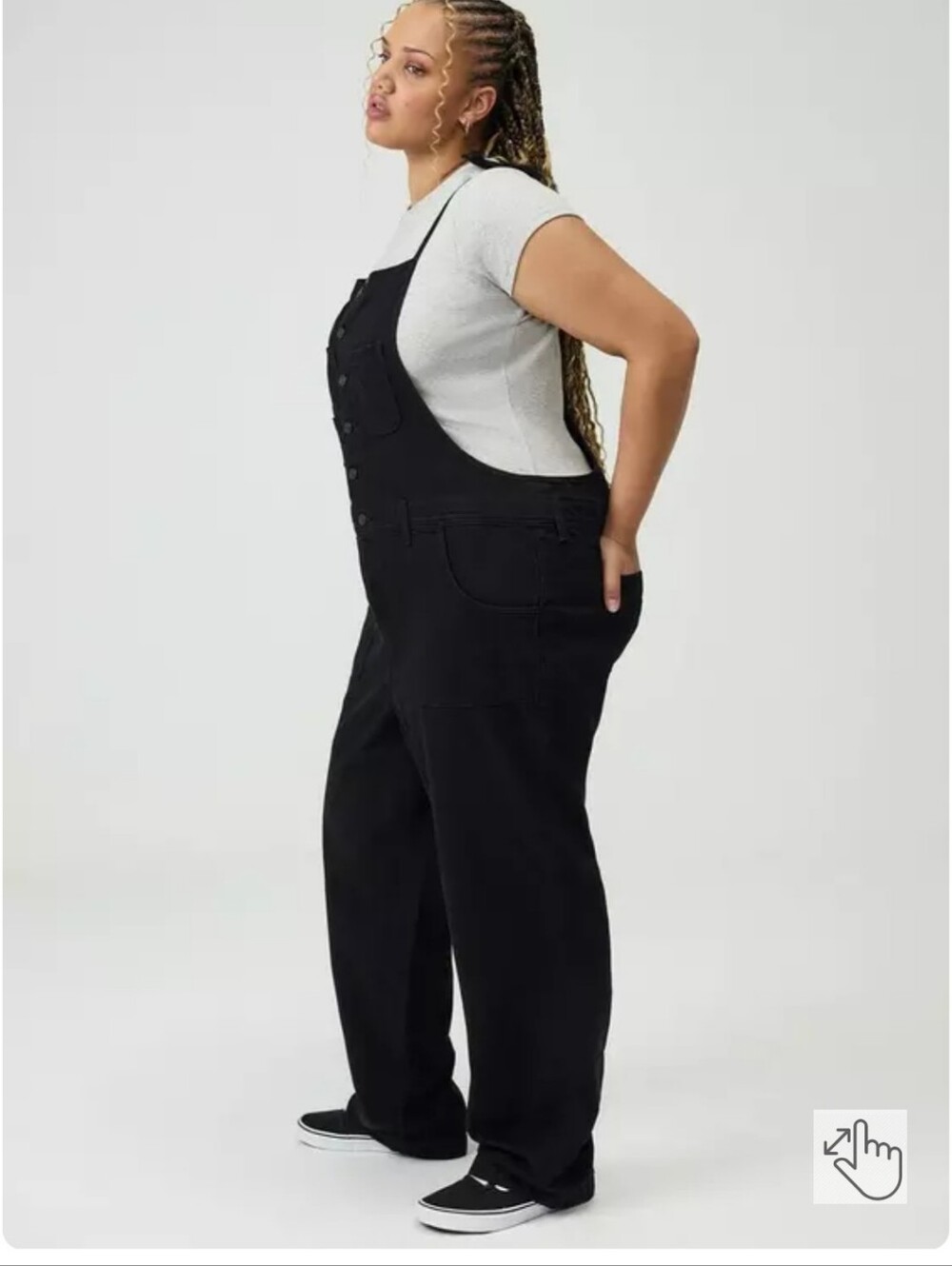 NWOT Torrid Black Denim Overalls with Adjustable Straps - Picture 4 of 8